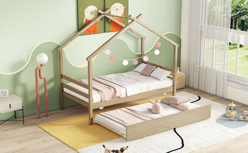 House-Shaped Bed With Trundle