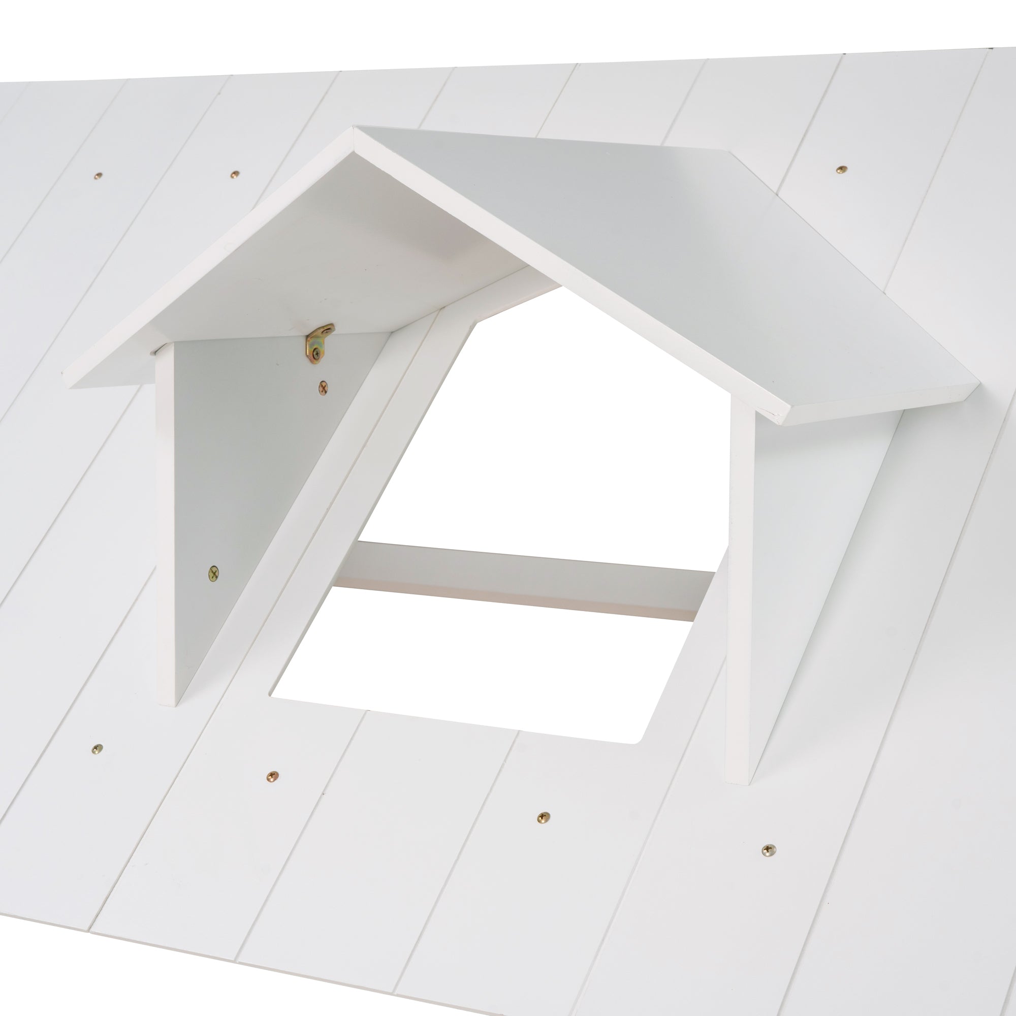 Full Size House Bed Wood Bed with  Twin Size Trundle ( White ) - Atlantic Fine Furniture Melbourne FL
