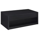 Knapp - Lift Top Cocktail Coffee Table With Dual Drawers - Black