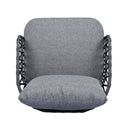 4 Piece Outdoor Patio Furniture Set, Metal Chairs With Woven Rope U Shaped Backrest