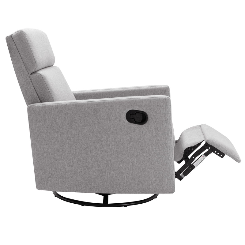 Modern Upholstered Rocker Nursery Chair Plush Seating Glider Swivel Recliner Chair