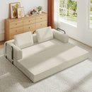Convertible Sleeper Sofa Bed With Cylindrical Pillow, Fixed Shape Frame