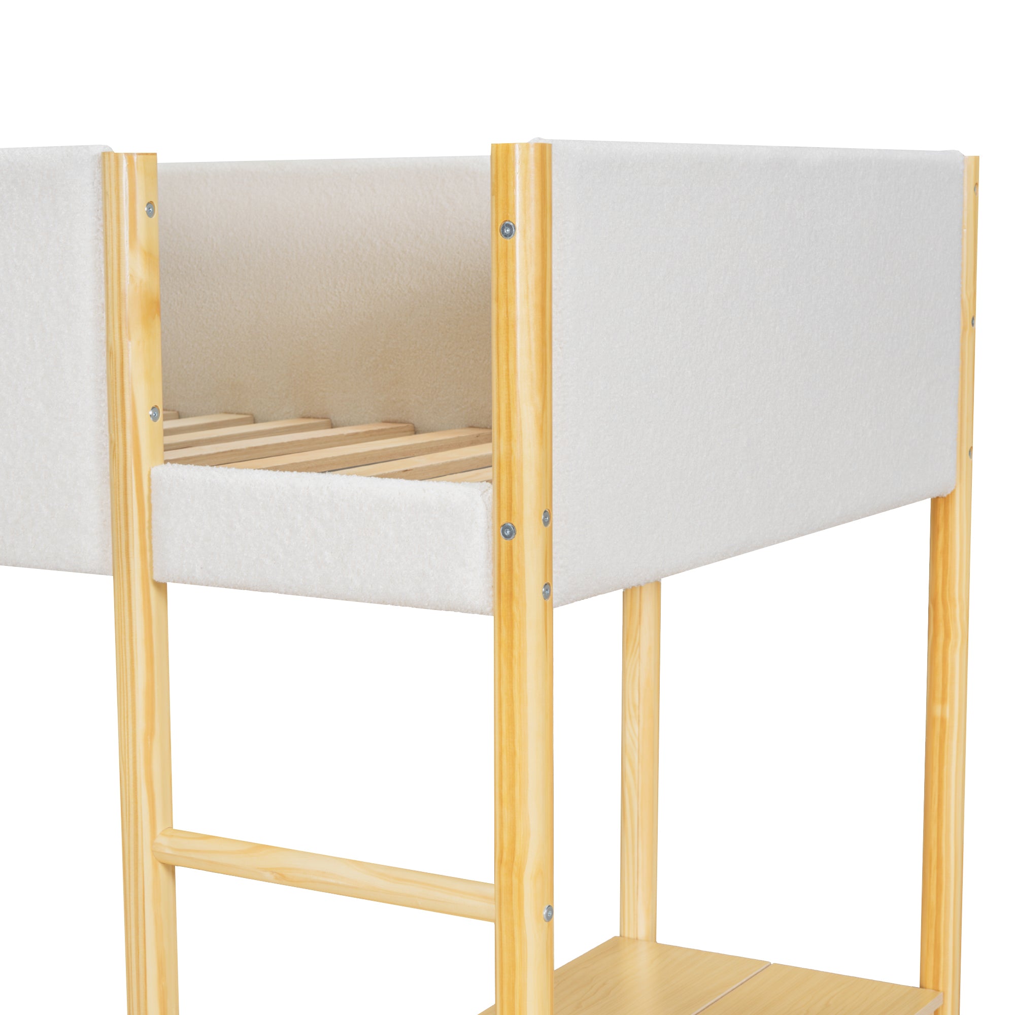 Twin Size Teddy FleeceLoft Bed Wood Bed, Natural - Atlantic Fine Furniture Melbourne FL