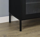 Jess - 2-Door Arched Fluted Glass Accent Cabinet - Black
