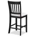 Transitional Rubberwood Dining Room Chairs (Set of 2) With Slatted Back - Black