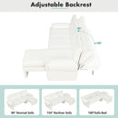 Convertible Futon Sofa Bed With Adjustable Backrest, Reversible Chaise Lounge And 2 Removable Armrest Pillows