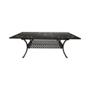 Outdoor Extendable Aluminum Dining Table With Pattern Table Top And Curved Legs - Copper