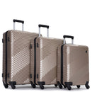 3 Piece Luggage Sets Lightweight Suitcase With Two Hooks, Spinner Wheels,