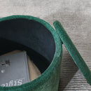 Classic 2 Piece Round Storage Ottoman Set With Drum Shaped Stool