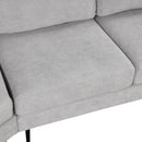 Upholstered 3 Seater Curved Sofa With Printed Pillows Chenille