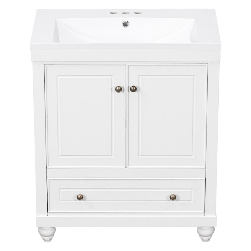 Bathroom Vanity With Sink, Combo, Cabinet With Doors And Drawer, Solid Frame And MDF Board