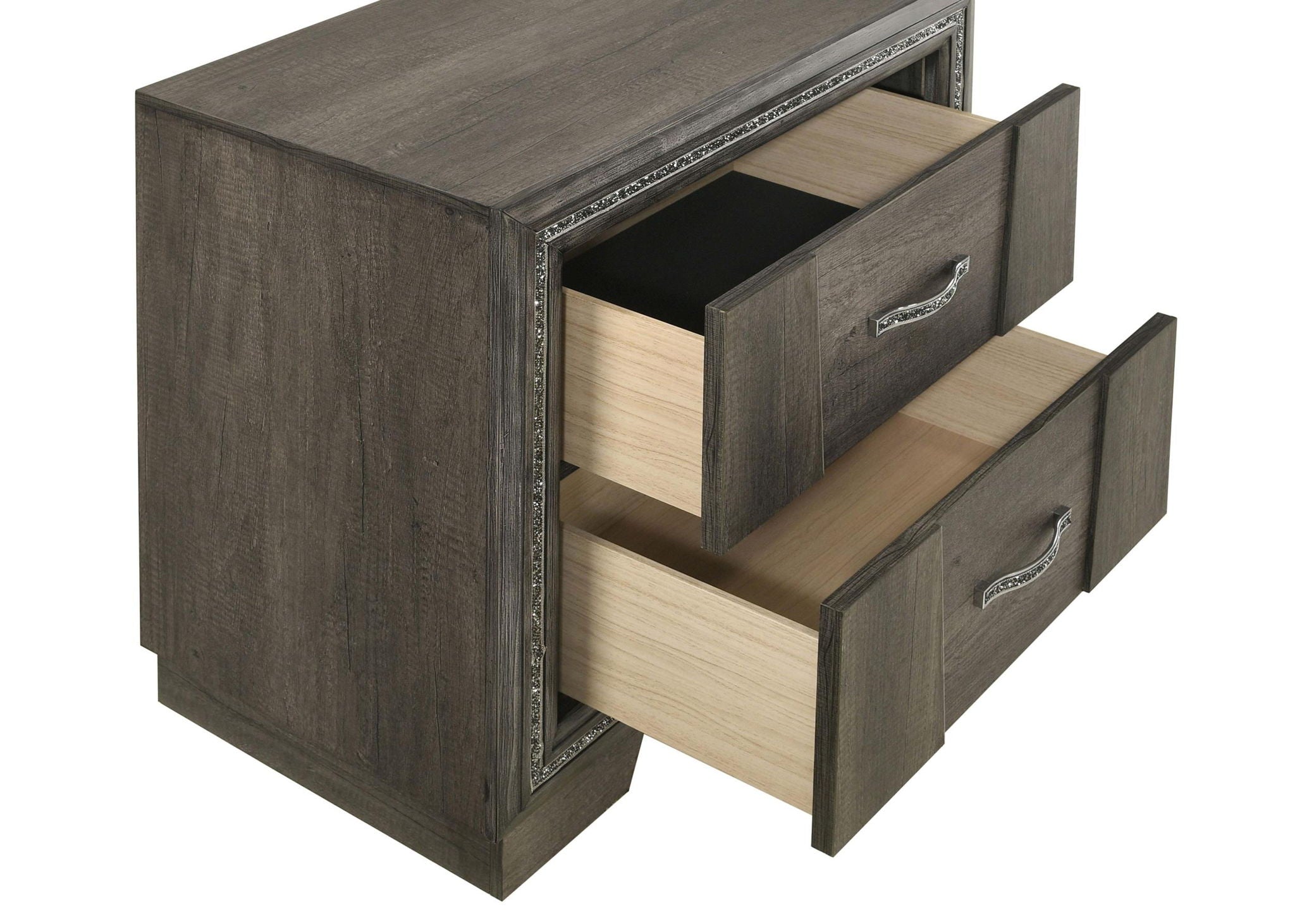 Janine 2-drawer Nightstand Bedside Table Grey