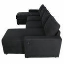 Convertible Sectional Sofa With Storage Chaise Lounges And USB Ports