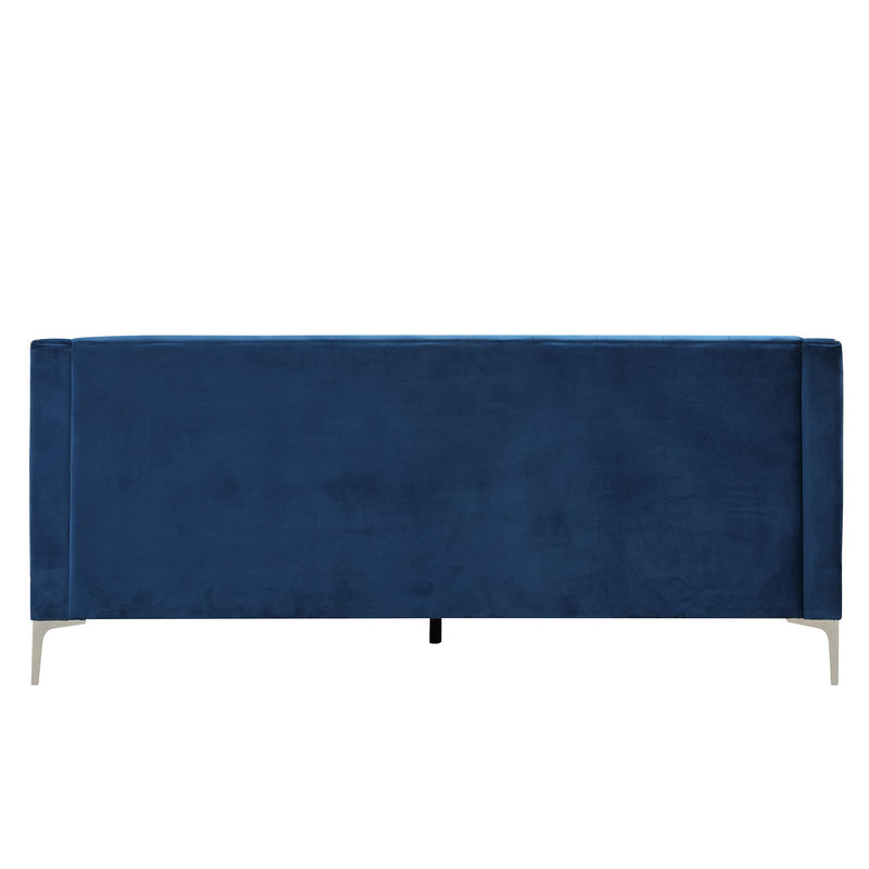 Modern Sofa Dutch Plush Upholstered Sofa With Metal Legs, Button Tufted Back