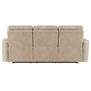 Elison - Motion Sofa - Dark Beige Polish Microfiber