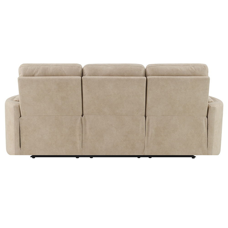 Elison - Motion Sofa - Dark Beige Polish Microfiber