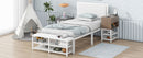 Platform Bed With 2 Tier Storage Shelves, Storage Cabinet