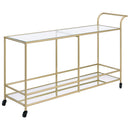 Kenda - Serving Cart - Clear Glass, Mirrored & Gold