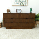 Lola - Mid-Century Modern Dresser With 6 Drawers - Dark Brown