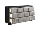 Nicola - Dresser - Silver Synthetic Leather & Black