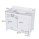 43" Bathroom Vanity, Multi Functional Cabinet, Doors And Drawer - White