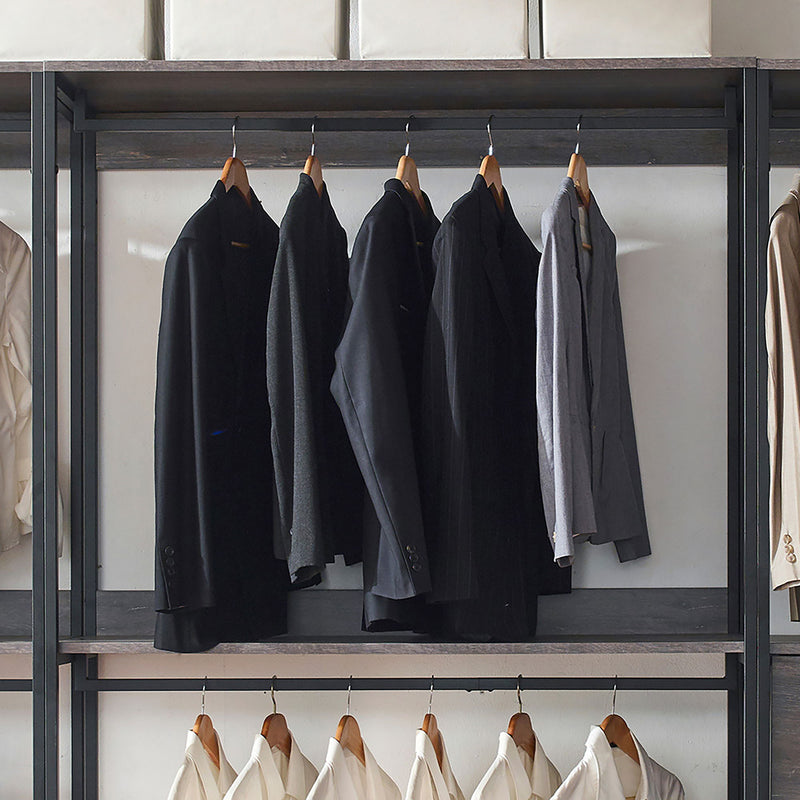 Monica - Wood Walk In Closet System With Modular Design Melamine - Rustic