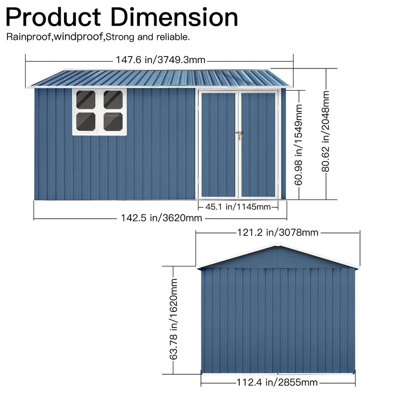 10'x12' Garden Sheds Outdoor Storage Sheds With Window