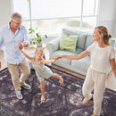 Maval - 8' X 10' Washable Area Rug - Black / Burgundy