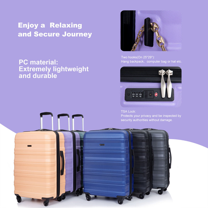 Expandable 3 Piece Luggage Sets Lightweight & Durable Suitcase, Spinner Wheels, Tsa Lock