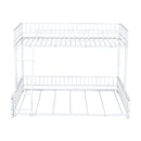 Bunk Bed Frame With Ladder And Safety Guardrails