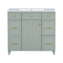 Bathroom Vanity With Ceramic Sink, Soft Close Doors, Adjustable Shelves