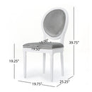 French Country Dining Chair Set With Round Backrest