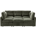 Modern Modular U-Shaped Sofa Bed With Movable Ottoman, USB Ports, Phone Holder