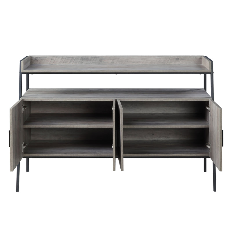 Samiya - TV Stand - Gray Oak & Black Finish