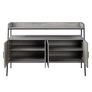 Samiya - TV Stand - Gray Oak & Black Finish - Atlantic Fine Furniture Inc