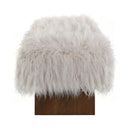 Long Haired Faux Wool Bench - Brown / Beige