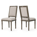 Traditional Style Dining Chair Set With Fabric Upholstery