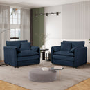 Modern Chenille Oversized Accent Chair, Comfy Single Sofa With Large Seat (Set of 2)