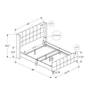 Queen Size Bed Upholstered - Pink