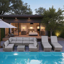 Seating Set With Cushions Handcrafted Wicker Design