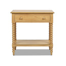 Easton - Modern Farmhouse Turned 1 Drawer Storage Side Table With Shelf - Natural Brown