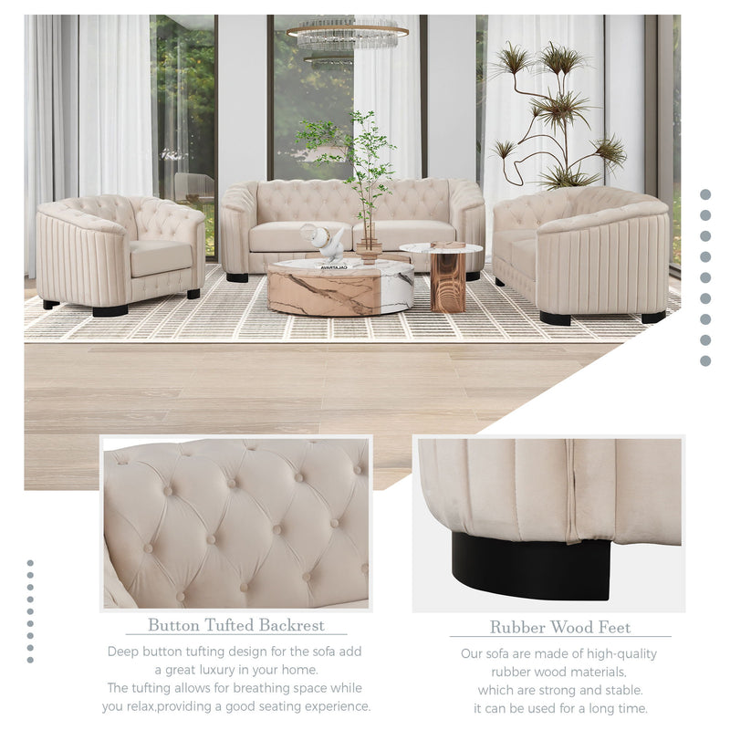 Upholstered Loveseat Sofa With Thick Removable Seat Cushion