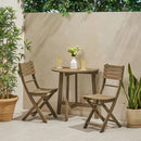 Outdoor 3 Piece Half Round Folding Bistro Set