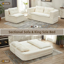 Multi Functional Sectional Sofa Bed With Independent Chaise Lounge And Functional Blanket