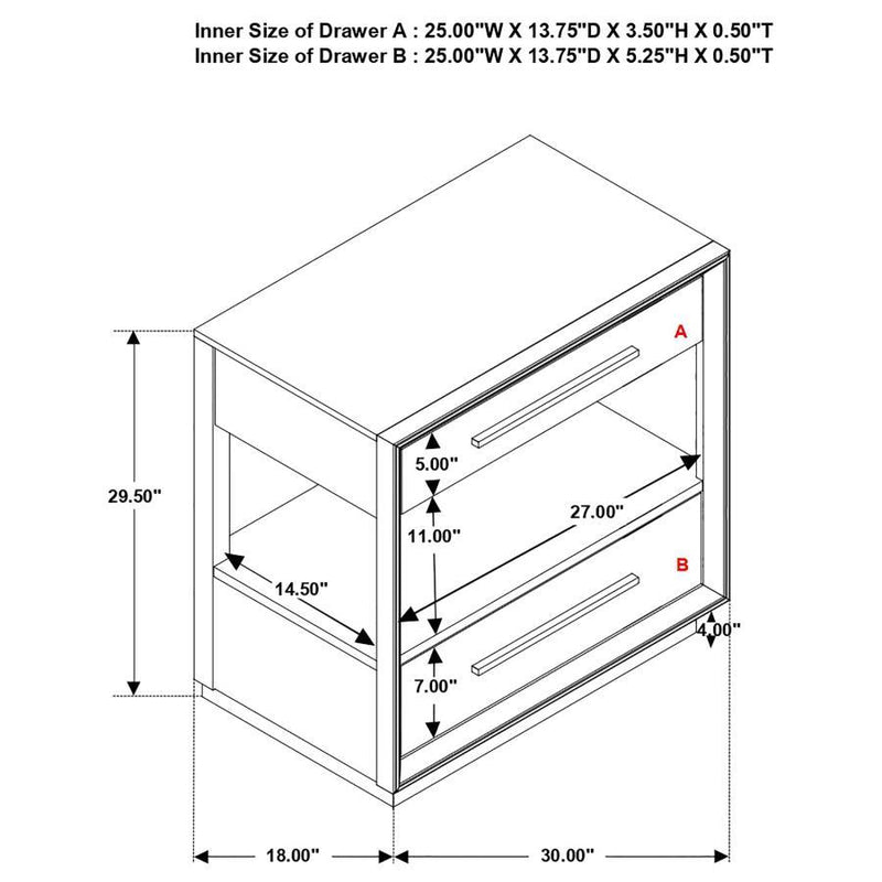 Durango - 2-Drawer Nightstand