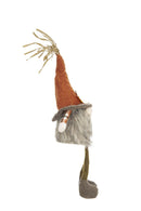 Sitting Gnome With Maple Leaf On Hat, For Holiday Harvest Festival Fall Festival & Thanksgiving Table Decorations (Set of 2) - Orange Multi