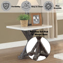 Romina - End Table - White Marble Top & Weathered Espresso