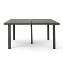 Outdoor Square Rattan Wicker Dining Table - Gray