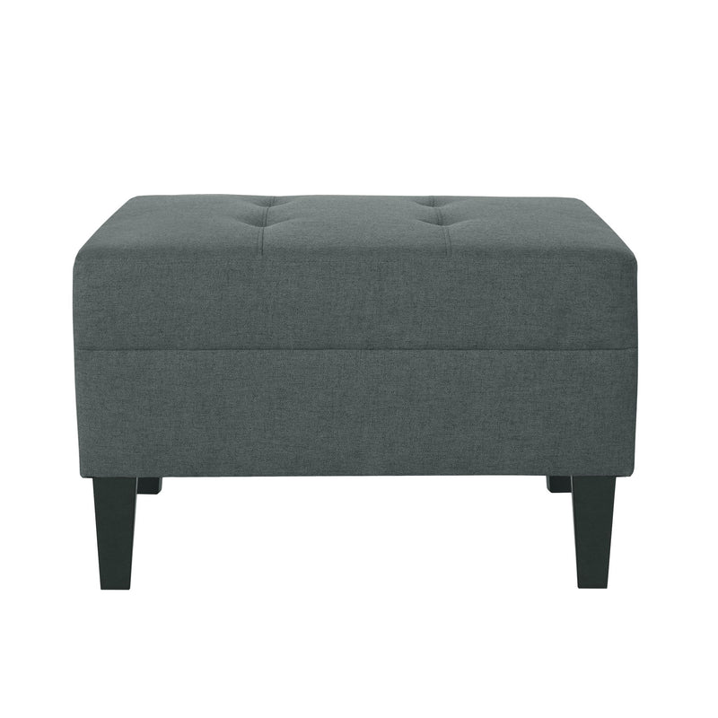 Classic Fabric Ottoman With Birch Wood Legs And High Quality Foam Padding - Charcoal
