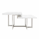Brielle - Coffee Table, 2 Tiered Design - White Marble